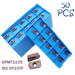 APMT1135 M2 VP15TF Inserts en carbure APMT 1135 lame de fraisage tour à métal CNC outil de tournage, fraise Machine de découpe 50 pièces 