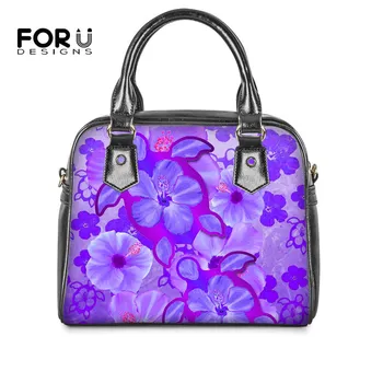

FOURDESIGNS 2020 New Turtle Hibiscus Design Women Leisure Cross Body Bags Lady High Quality Shoulder Bags Female Casual Handbags