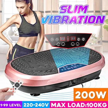 

100KG/220lb Slim Vibration Machine Trainer Exercise Plate Platform Massager Body Shaper Exercise Fitness Equipment w/Remote 200W