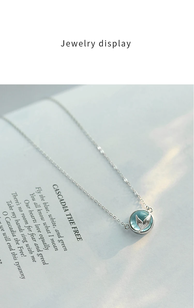 Thaya Русалка пена Пузырь Дизайн Кристалл Ожерелье s925 серебро хвост русалки ожерелье с синей подвеской для женщин Элегантный подарок ювелирных изделий