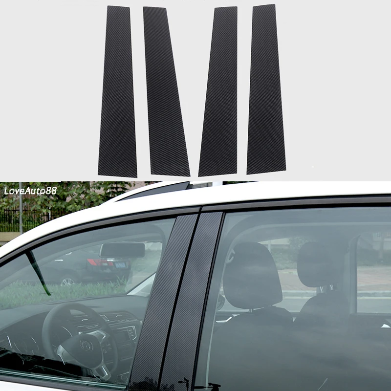 

Car Body Middle Column Side Cover Frame Trim Sticker Exterior Accessories Auto Window Frame 4Pcs For Volkswagen VW Touran 2018
