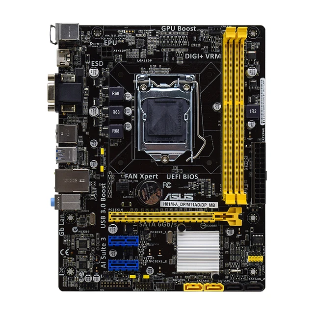1150 Motherboard ASUS H81MA DP/M11AD MotherboardDDR3 Intel, 56 OFF