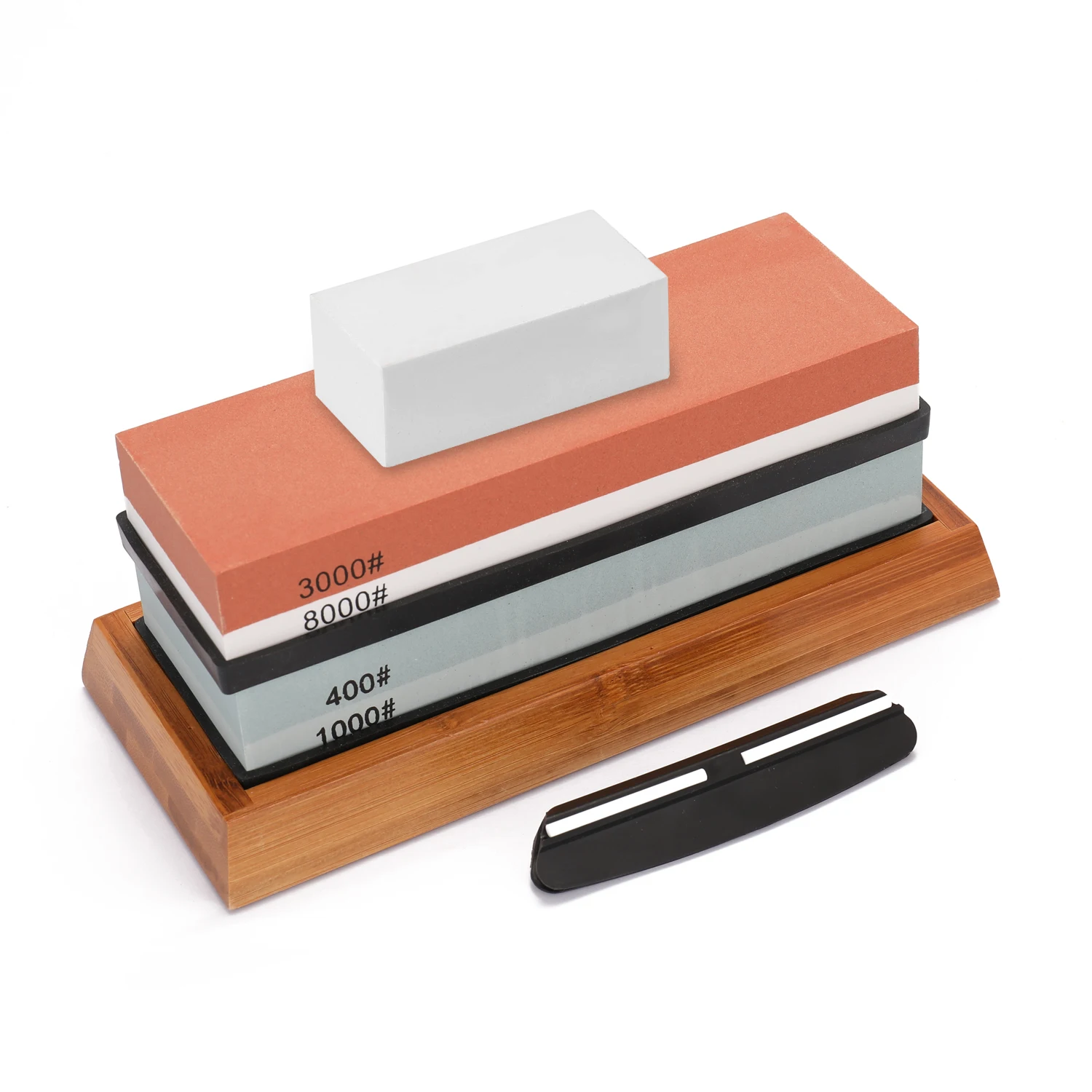 Knife Sharpening Stone, BOKUGE Professional Whetstone Knife Sharpener, 4  Side Grit 400/1000 3000/8000, Complete Knife Sharpening Kit with Non-Slip