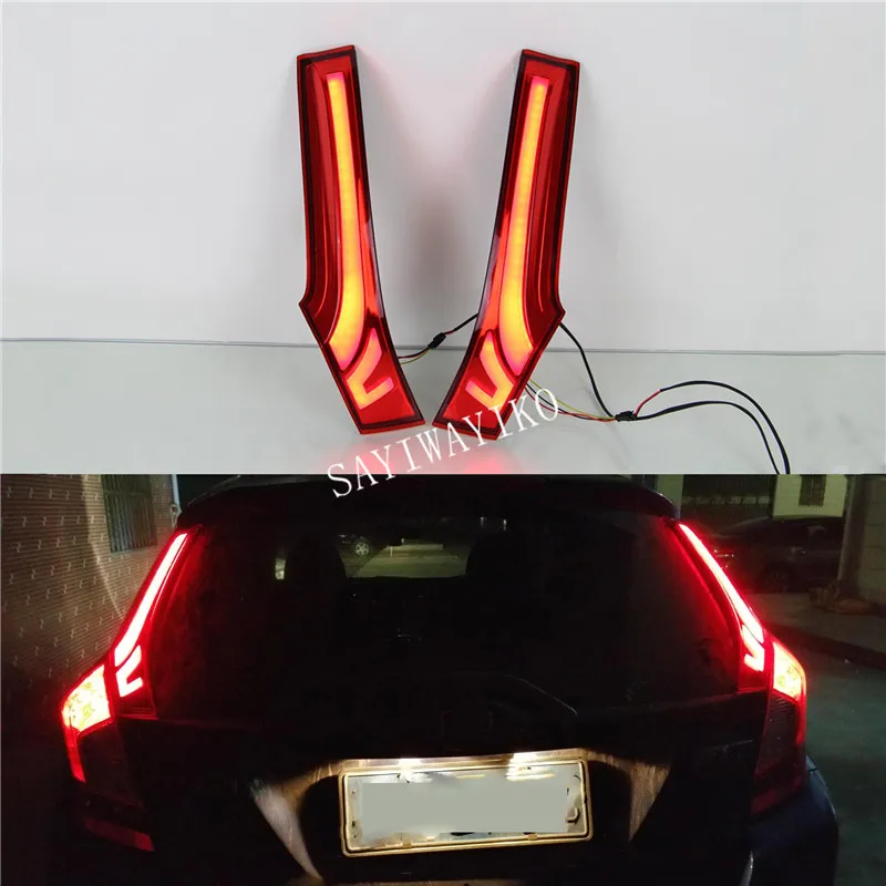 2 предмета для Honda Fit Джаз авто аксессуары светодиодная колонна задний фонарь тормоза на задней стороне лампы противотуманных фар