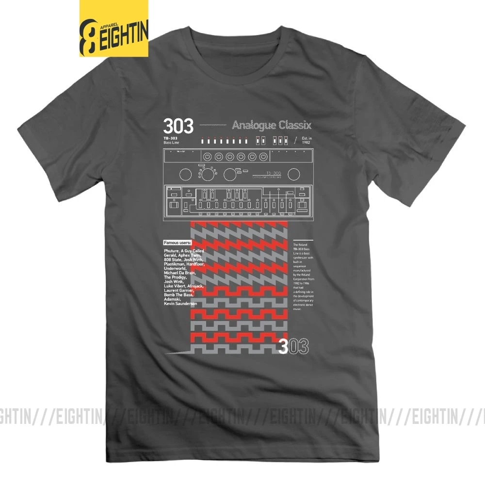 Eightin 303 808, Классическая вапорволна футболка, новинка, короткий рукав, Уникальные топы, футболки, хлопок, большой размер, Круглый ворот, Мужская футболка - Цвет: Серый