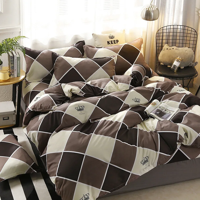 

Hot Summer Bedding Article FreeShipping Activity Printing Home Textile 4pcs Twin Queen King Size Bedding Set Men Style Bed Cover