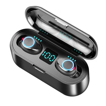 

Wireless Earphone Bluetooth V5.0 F9 TWS Wireless Bluetooth Headphone LED Display With 2000mAh Power Bank Headset With Microphone