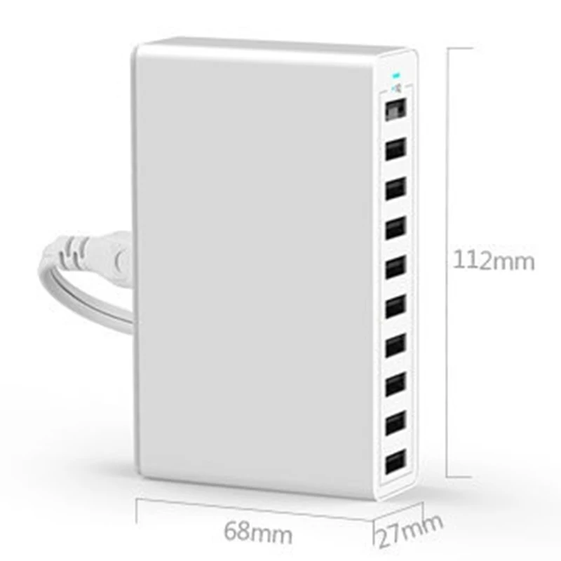 10 Порты и разъёмы зарядное устройство Usb multi концентратор 50 Вт 10A Быстрый Usb настенное зарядное usb-устройство базовая станция Универсальный мобильный телефон Мощность зарядки