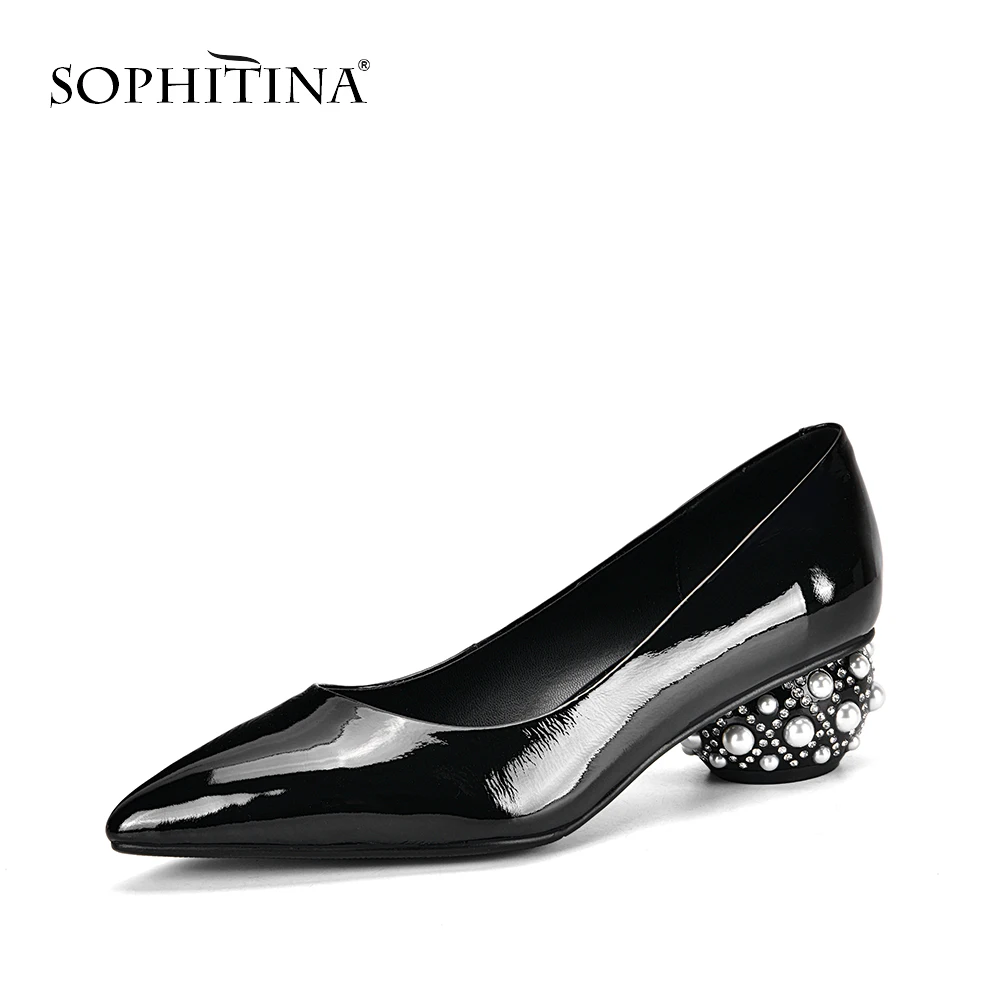 SOPHITINA/пикантные туфли-лодочки с острым носком; модный дизайн; высокое качество; лакированная кожа; удобная обувь с закрытым носком; новые женские туфли-лодочки; SO299