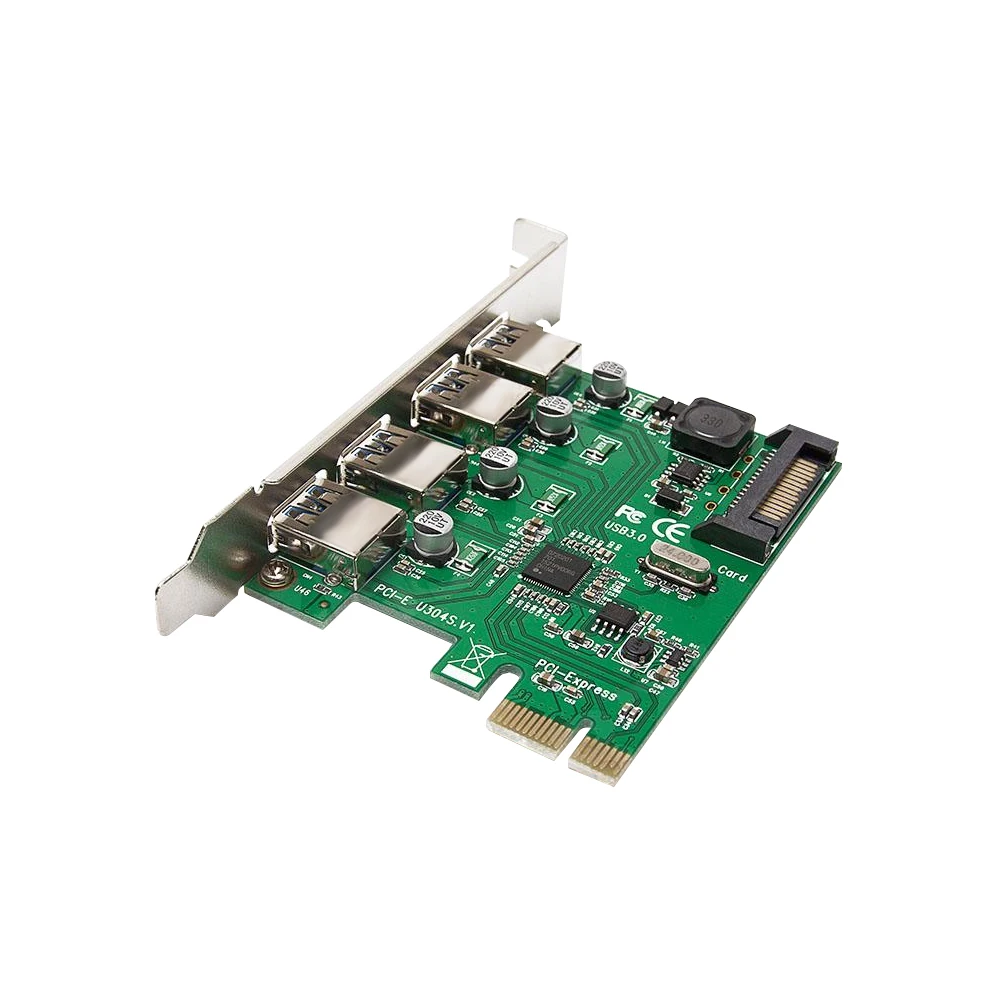 PCI-E до четырех портов USB3.0 карта расширения интерфейс PCI Express адаптер карта 15PIN для настольных ПК для Windows 2000/XP/Vista
