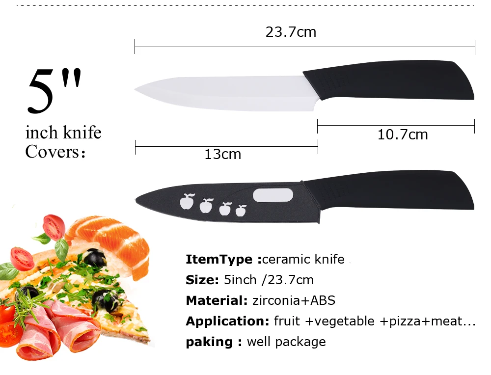 Керамические ножи, кухонные ножи, 3, 4, 5, 6 дюймов, поварской нож, белое лезвие, красочная ручка, керамические кухонные инструменты для приготовления пищи, нож для очистки овощей