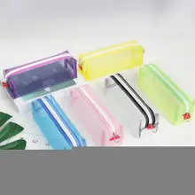 

6-color Mesh Nylon Pencil Case Office School Stationery Cosmetic Bag Simple Storage Bag Transparent Pencil Case Pencil Case