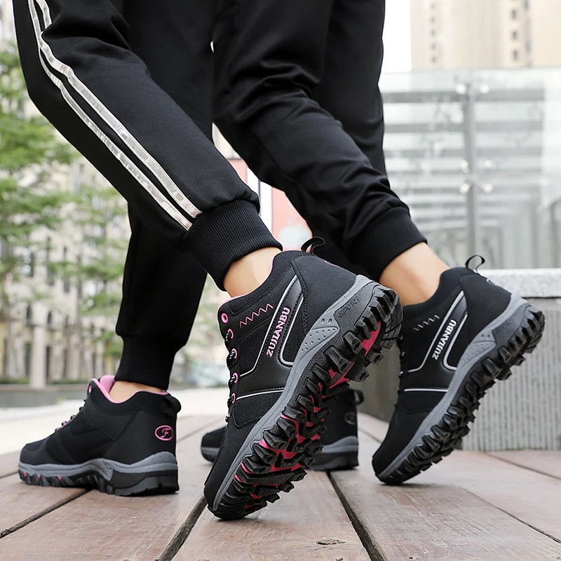 WWKK New Arrival Winter Pro-Mountain Outdoor Hiking Shoes For Men Women Add Hiking Boots Walking Warm Training Trekking Footwear