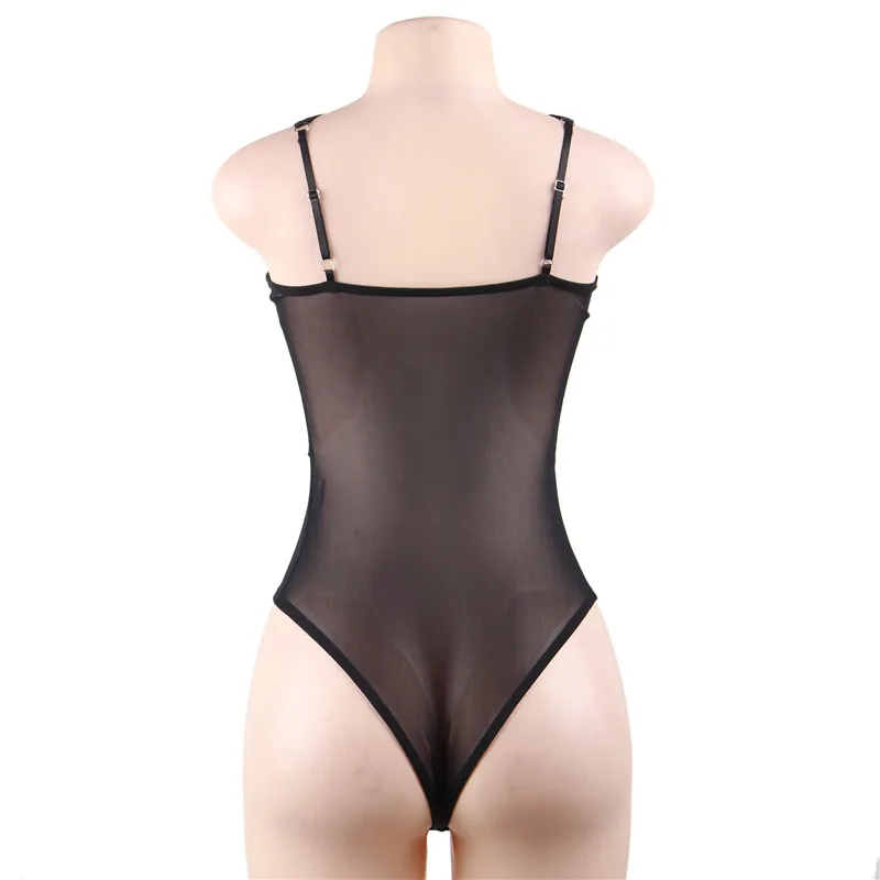 Comeondear женское кружевное сексуальное боди с ремешками и цветочной вышивкой 3XL эротический комбинезон сексуальные костюмы RA80817