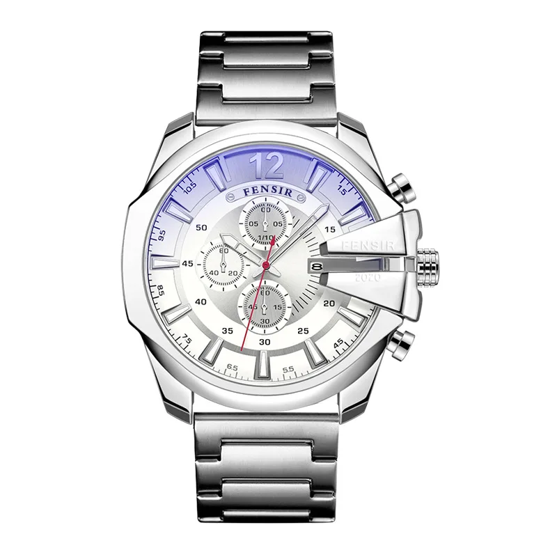 Big Dial Watch For Men Wrist Watches 2022 Stainless Steel Calendar Waterproof Creative Quartz Watches relogio masculino New 