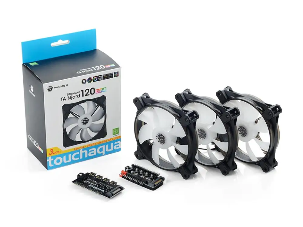 1 set (3 pcs) 3 шт. Bitspower Touchaqua 12 см вентилятор, игровой Chasis 120 мм Компьютерный Вентилятор, AURA 5 в 3PIN RGB вентилятор, 4PIN ШИМ вентилятор, 120x120x25 мм - Цвет: 1 set (3 pcs)
