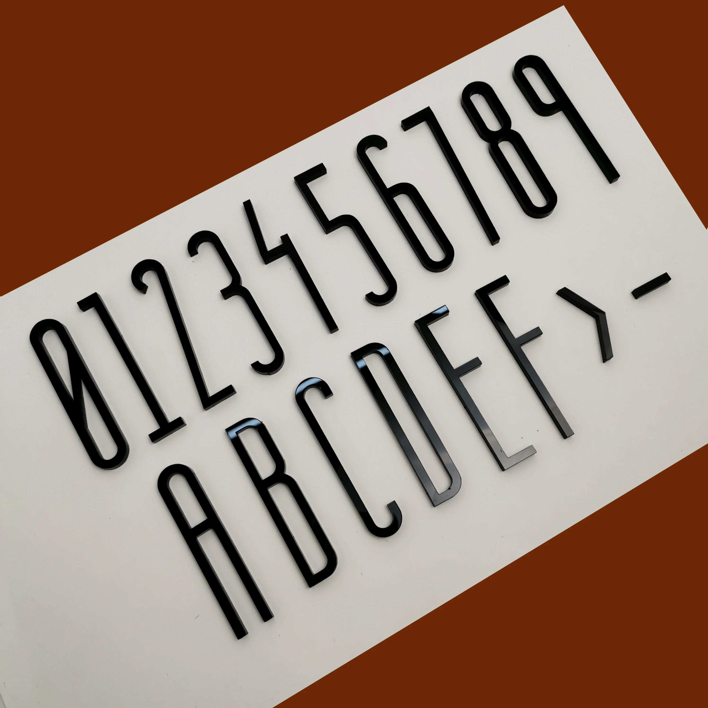 8cm Black Plastic Door Number Stickers Self Adhesive House Number Sign for Apartment Hotel Office Room Address Door Plate