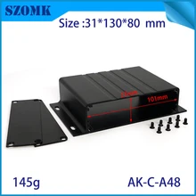 4 шт. 31*130*80 мм szomk Электрический черный алюминиевый корпус для pcb анодированный экструдированный распределительный закрывающийся алюминиевый ящик