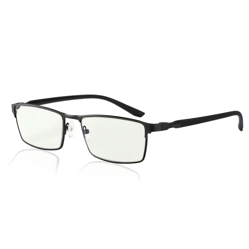 Anti Blue Light Photochromic Reader Reading Glasses Sunglasses Male Men Eyewear Hyperopia Presbyopia with diopters Presbyopia - Цвет оправы: ALFLGBS1055 Black