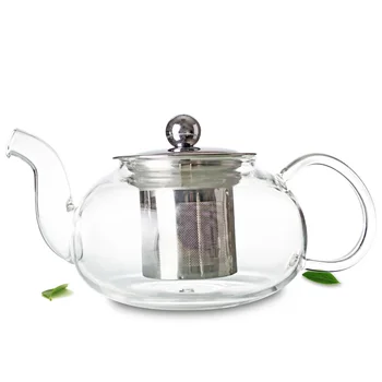 

1x Pot FY - 625ml Heat-Resisting Clear Glass Flower Teapot Coffee Water Tea Pot with Stainless Steel Infuser Lid