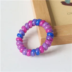 Purple ; модная базовая резиновая Корейская плетенная обувь ярких цветов для девочек; телефонная линия для волос; эластичная лента для волос - Цвет: Purple