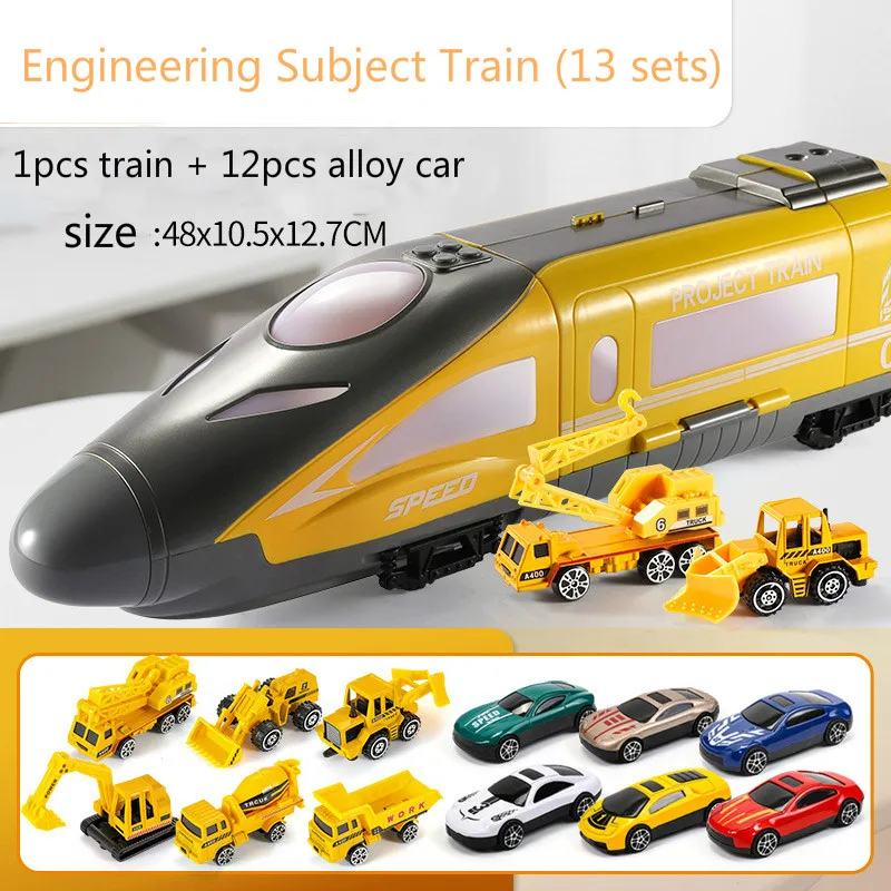 High Speed Railway Train For Children's Toys Model Alloy Car Early Childhood Education Music With Lights Toy Collection gift - Цвет: 6