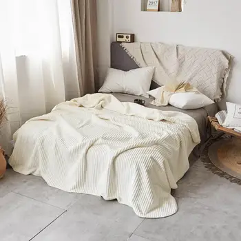 

J0 Papa&Mima 3D Solid Color Beige Winter warm Throws Thread Blanket thick Bedcover Sherpa Polyester Twin Queen Bedspread