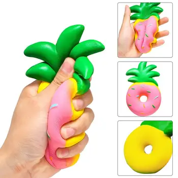 

Antistress Elastic Environmentally PU Cute Pineapple Donut Stress Reliever Kids Adult Squeeze Toys Gift