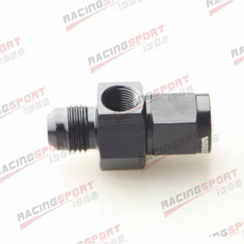 

6AN Male To AN6 Female With 1/8" NPT Gauge Port Adapter Fuel Black