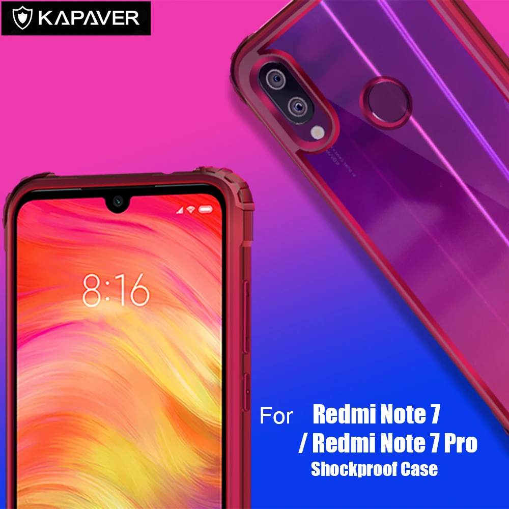 

KAPAVER Transparent Hybrid Case for Redmi Note 7 / Redmi Note 7 Pro/Redmi Back TPU Bumper Impact Resistant Protection Cover