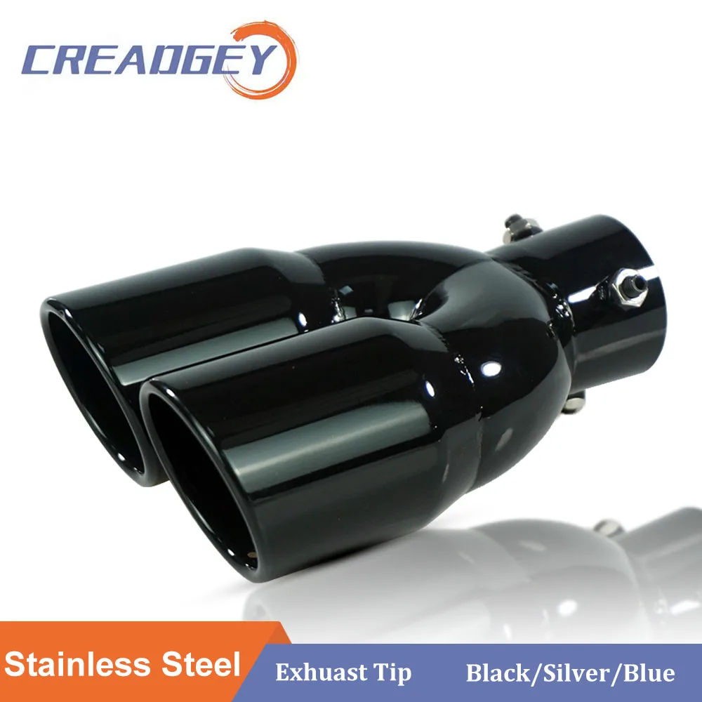 1PCS Car Rear Exhaust Tip Stainless Steel Muffler Tail Pipe Universal Nozzle Trim