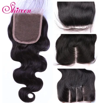 

Shireen Remy Hair 4x4 Lace Closure Brazilian Body Wave Hair Natural Color 8-20inch Human Hair Free/Middle/Three Part Closure