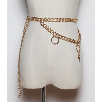 

EWQ / men's and women's Clothing accessories Pendant decorative gold color Metal Chain belt 2020 trendy all-match belt 9Y1252
