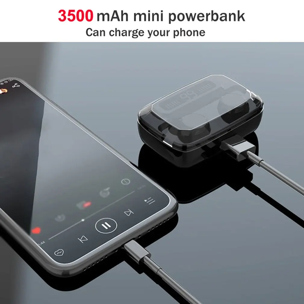 3500mAh LED Bluetooth Wireless Earphones Headphones Earbuds TWS Touch Control Sport Headset Noise Cancel Earphone Headphone