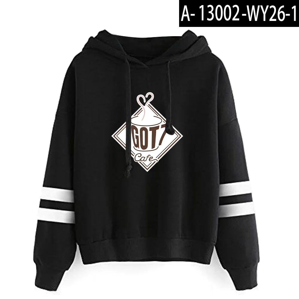 KPOP GOT7 толстовки с капюшоном GOT7 Kpop горячая Распродажа худи для фанатов I GOT7 Женский пуловер с длинным рукавом толстовки Повседневная одежда - Цвет: black