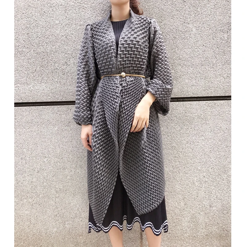 Changpleat autumn New Women Loose Trench coat Fashion wave Design Solid Large Size Outwear Female Coats Tide T464568