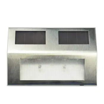 

ICOCO 2 LED Stainless Steel Solar Garden Light Super Bright Waterproof LED Garden Path Fence Lamp For Outdoor Stairs Promotion