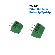 

100Pcs Screw PCB Terminal Block Pitch 3.81mm Wire Cable Connector Morsettiera Straight Pin 2P 3P WJ124 Bornier 300V 15A 1.5mm²