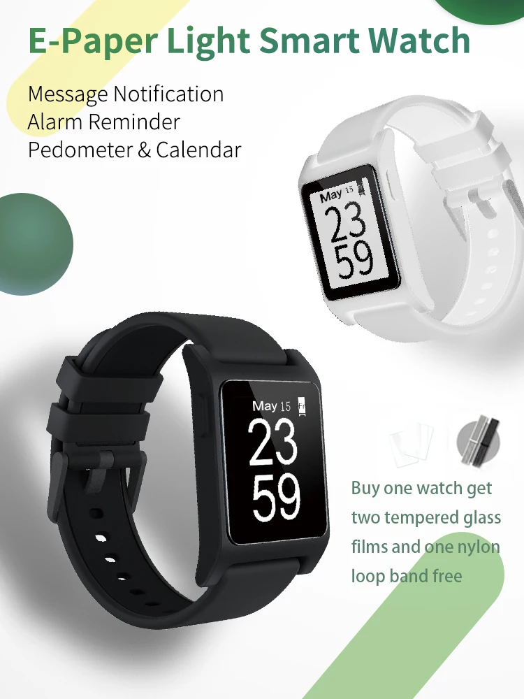 Vla ePaper Pedometer Heart Rate Bluetooth Smart Watch 99 Days Standby
