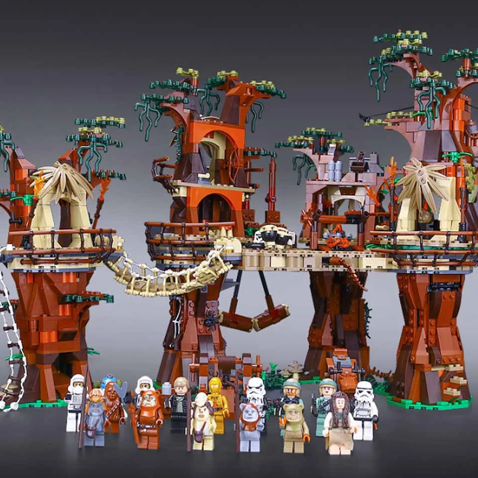 

The star wars EWOK Village THE starwars 05047 set 1990pcs legoinglys Building Blocks toys Treetop home kids Bricks toy 10236