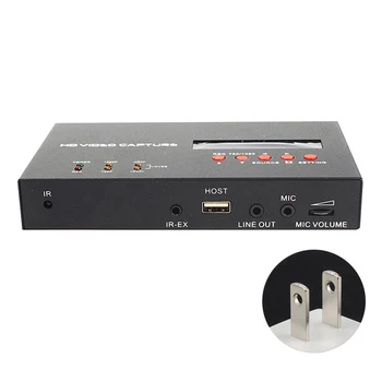 

YY-283S Black TV 1080P HDMI Game Grabber Video Box Microphone Input ABS Converter Recording Card Durable No Pc Need