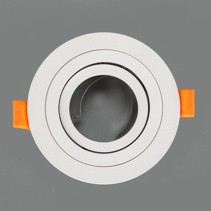 

GU10 LED Downlights for Ceilings Tilt Recessed Lights Round Brushed Sliver Spotlights 50mm MR16 GU10 Bulb Halogen Light Fittings
