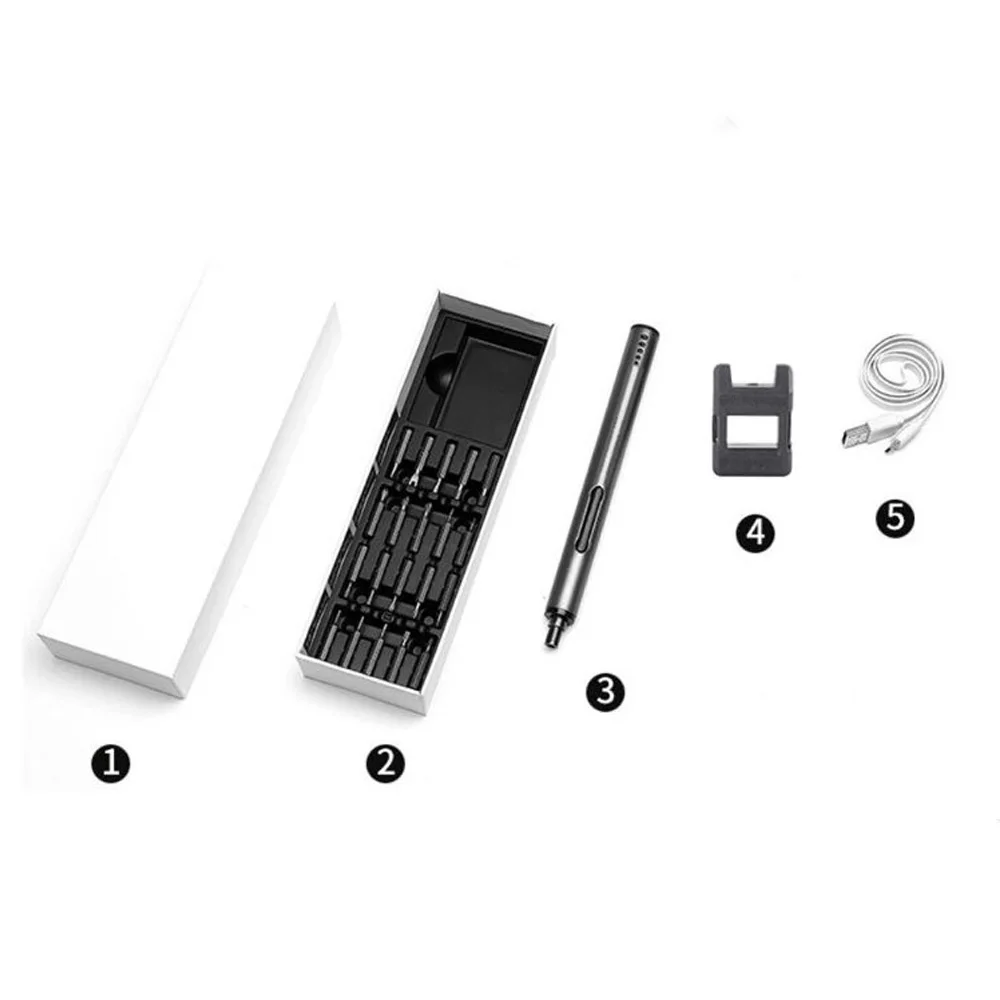 

Mini Cordless Screwdriver Precision USB Rechargeable Battery+Bit Set Repair Tool Electric Screwdriver for home diy tools parts
