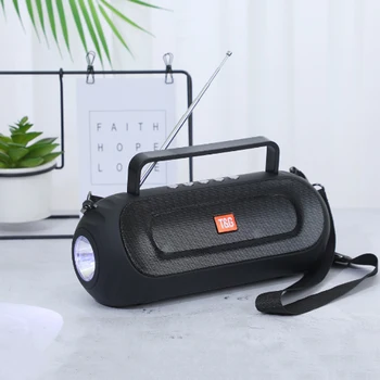 

Bluetooth Speaker TG803 Wireless Portable Speakers Subwoofer TF FM Outdoor Column Loudspeaker HD Sound Quality With flashlight