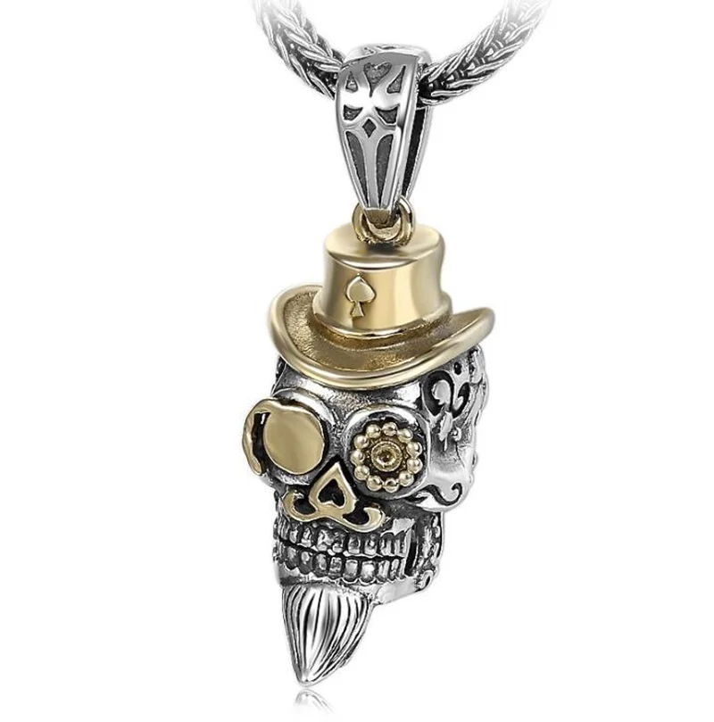 Винтажный панк хип хоп стиль бородатые одноглазые черепа байкерские ожерелья