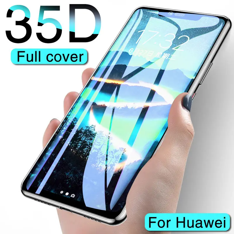 

35D Protective Glass For Huawei Mate20 Lite 10 Pro mate9 Tempered Glass For Huawei P9 Plus P8 lite 2017 P9 Screen Protector Film