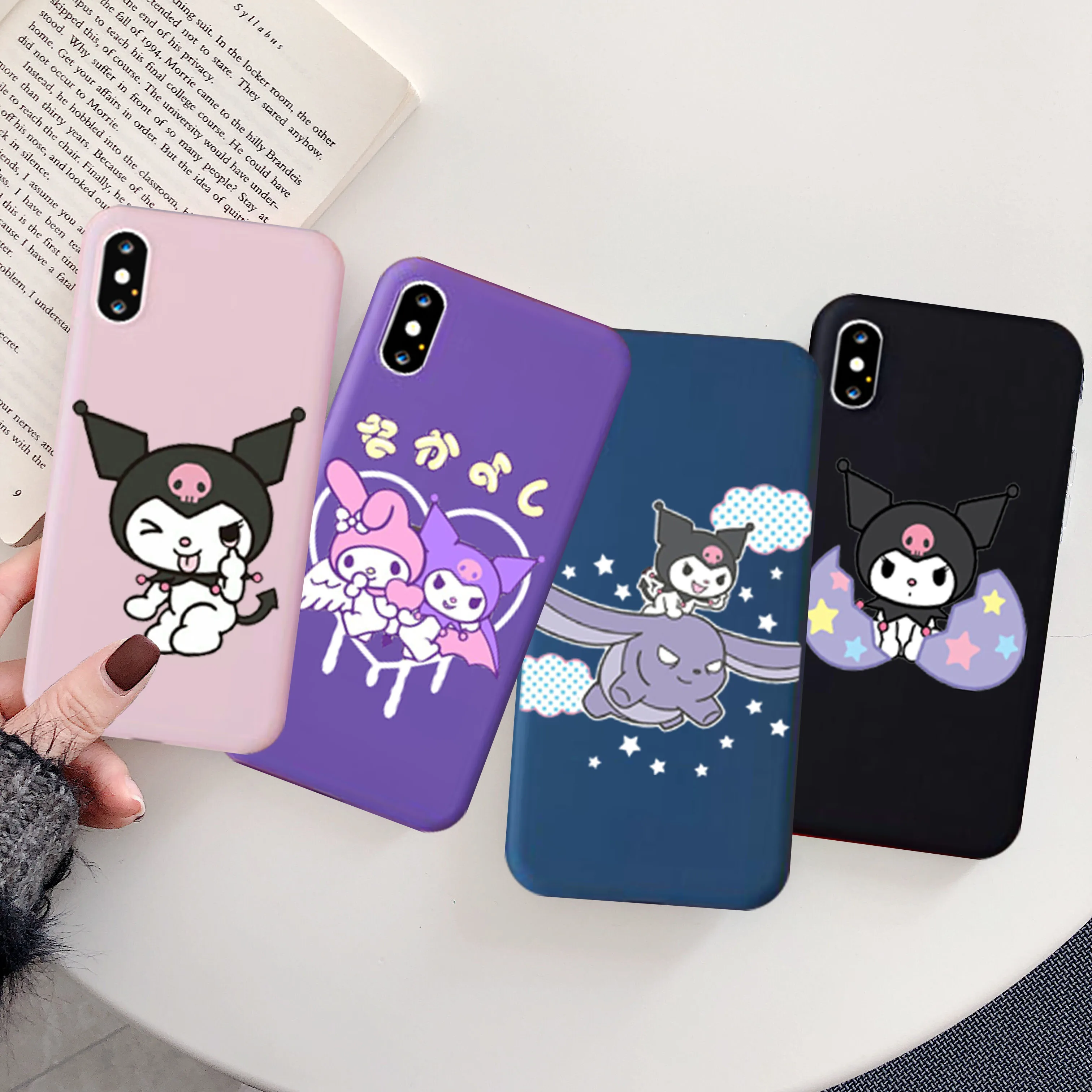 

Kawaii Kuromi Colorful Cute Soft Case for IPhone 11 Pro Max XR X XS Max 8 7 6 6S Plus Soft Silcone Back Cover For iphone SE 2020