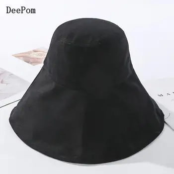 

DeePom Hat Women Summer Foldable Bucket Hat For Women Sun Hats Sunscreen Cotton Fisherman Caps Chapeau Sun Hat Female Gorros
