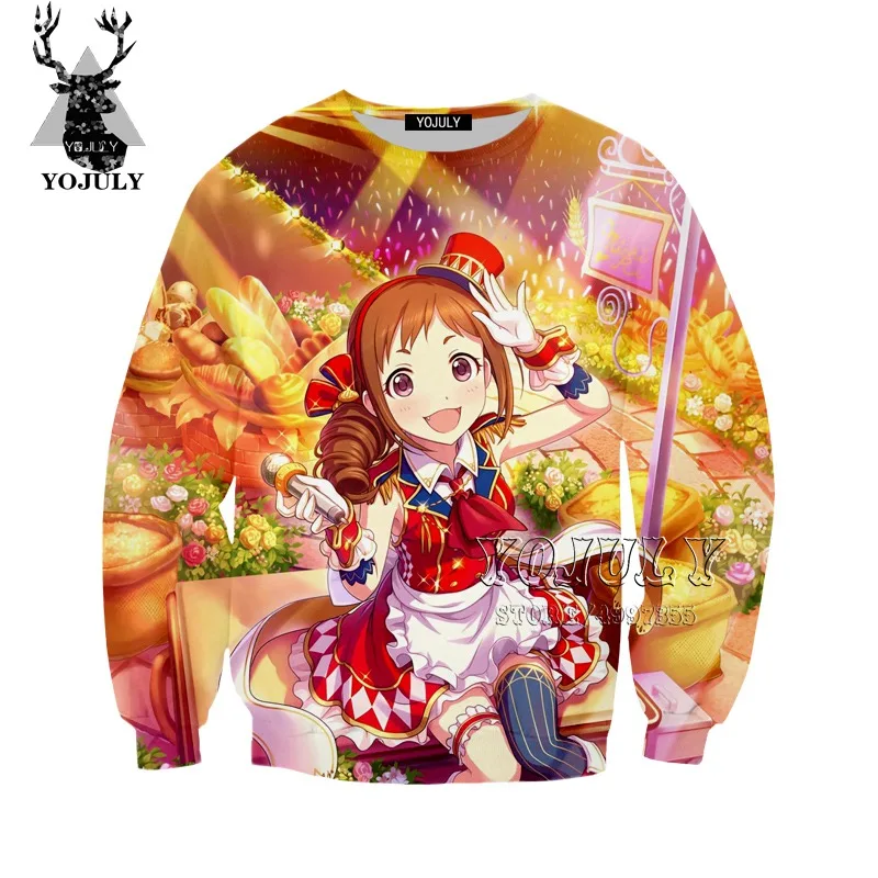 YOJULY Idol Master, Детская толстовка Золушки для девочек с 3D рисунком, Детская толстовка с аниме, для мальчиков и девочек, для подростков, модная детская одежда, Kawaii SW114