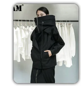 [EAM] Women Black Bow Split Joint Buckle Temperament Dress New Sleeveless Loose Fit Fashion Tide Spring Autumn 2020 1Z663